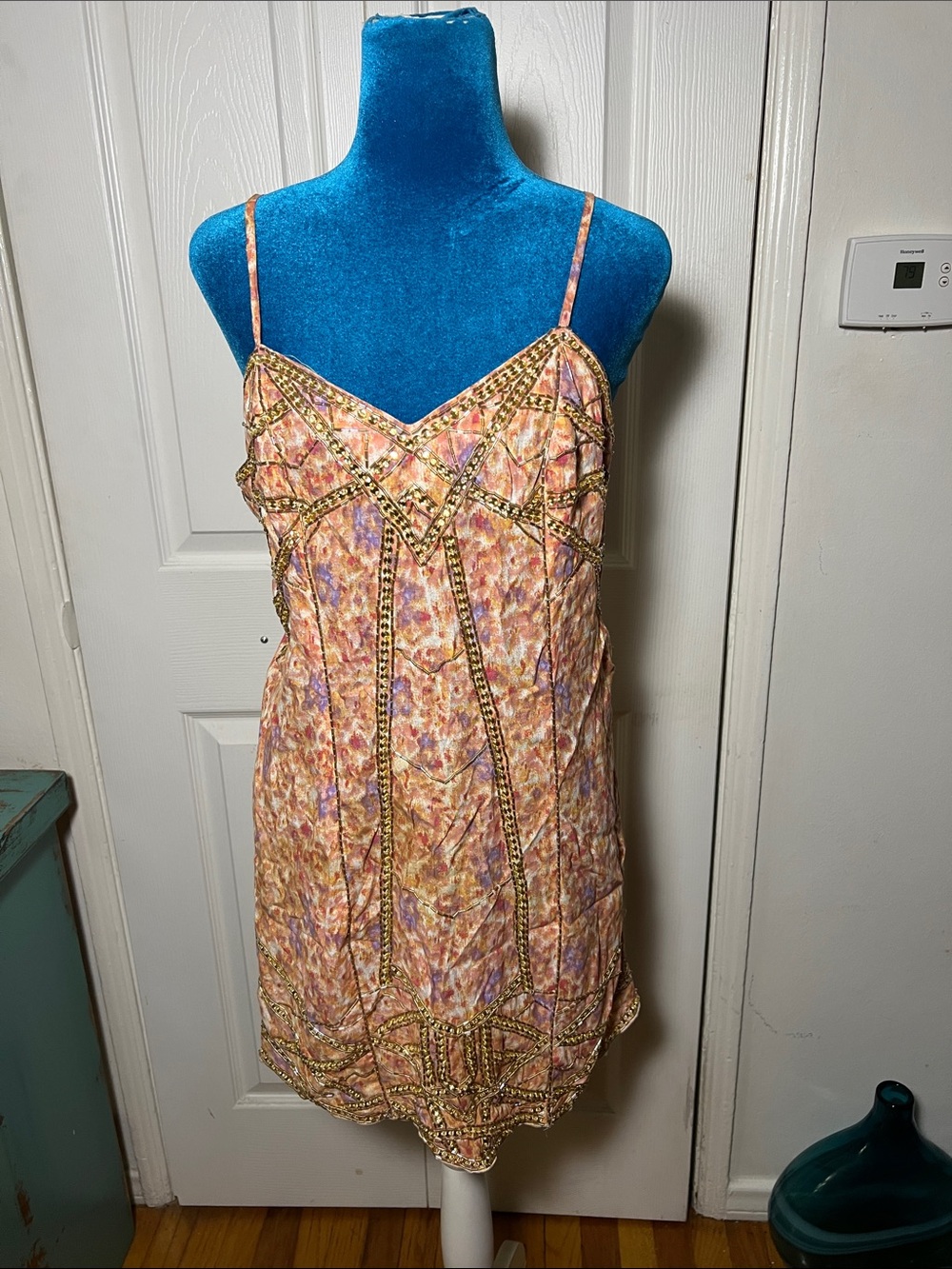 Free People Beaded Floral Mini Dress Women’s Small